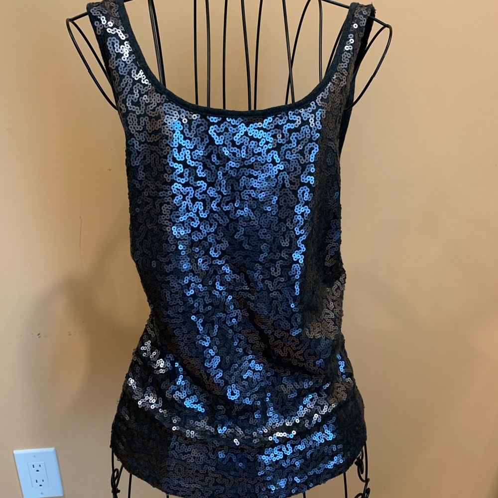 Dark Gary sequin tank
